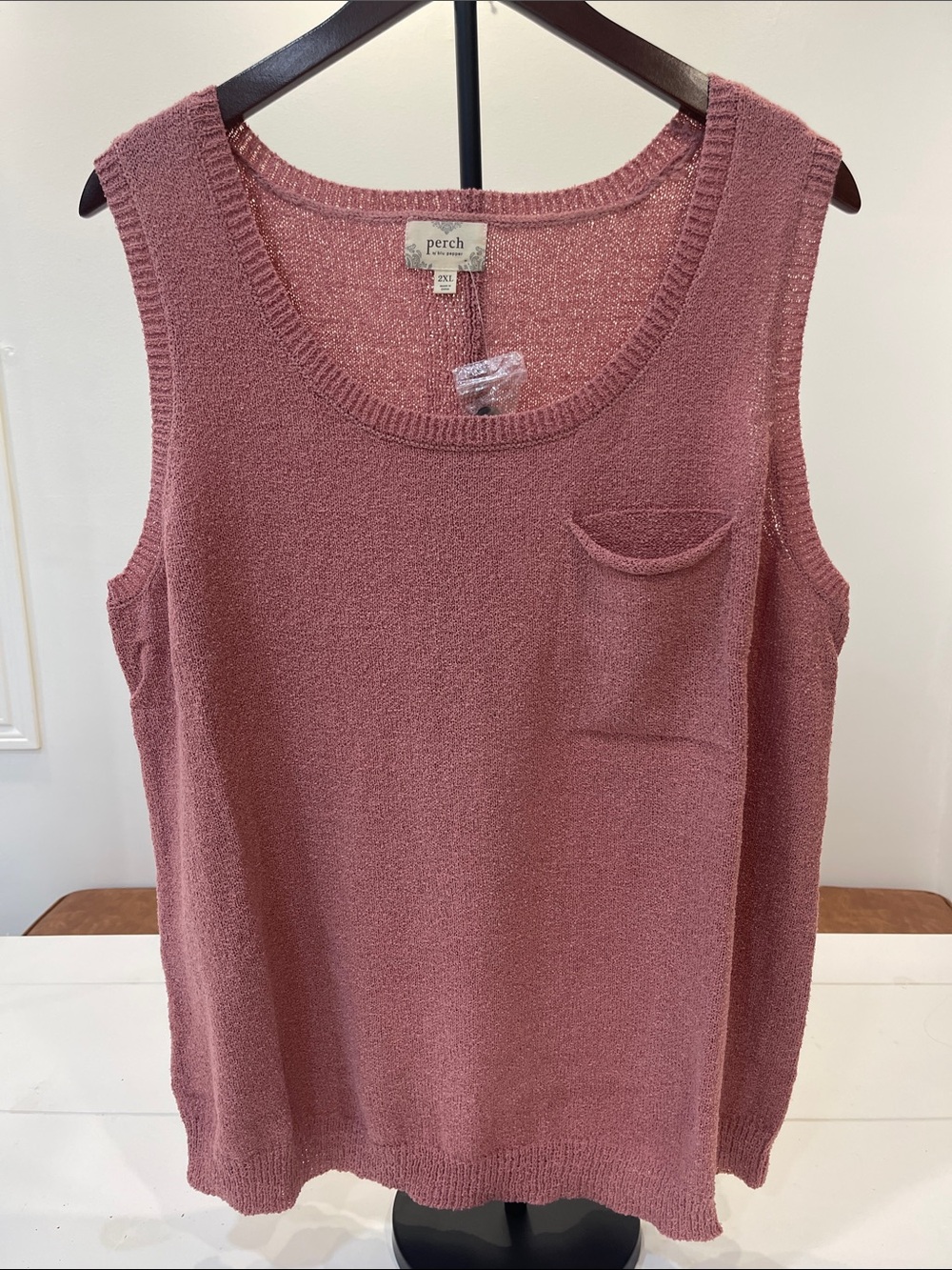 Perch Rose Sleeveless Knit Tank Top